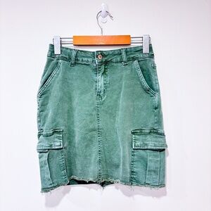 HAILYS Green jeans cargo skirt